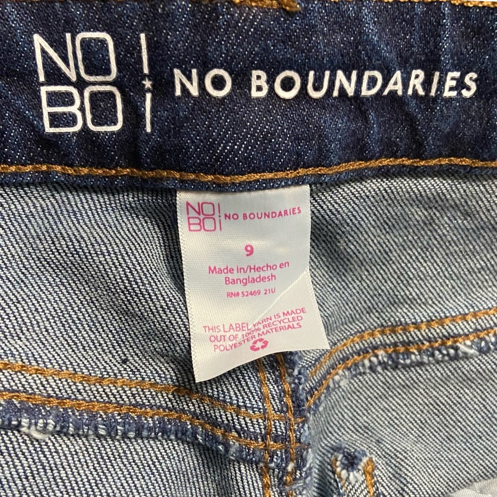 NoBo Hi Waisted Flare Distressed Jeans Blue - Picture 6 of 15